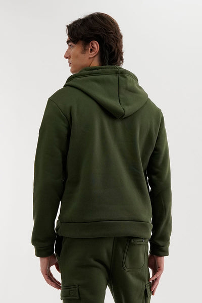 Canada Weather Gear Fleece Half Zip Hoodie - Olive - Mens Hoodies & Sweatshirts - International Clothiers