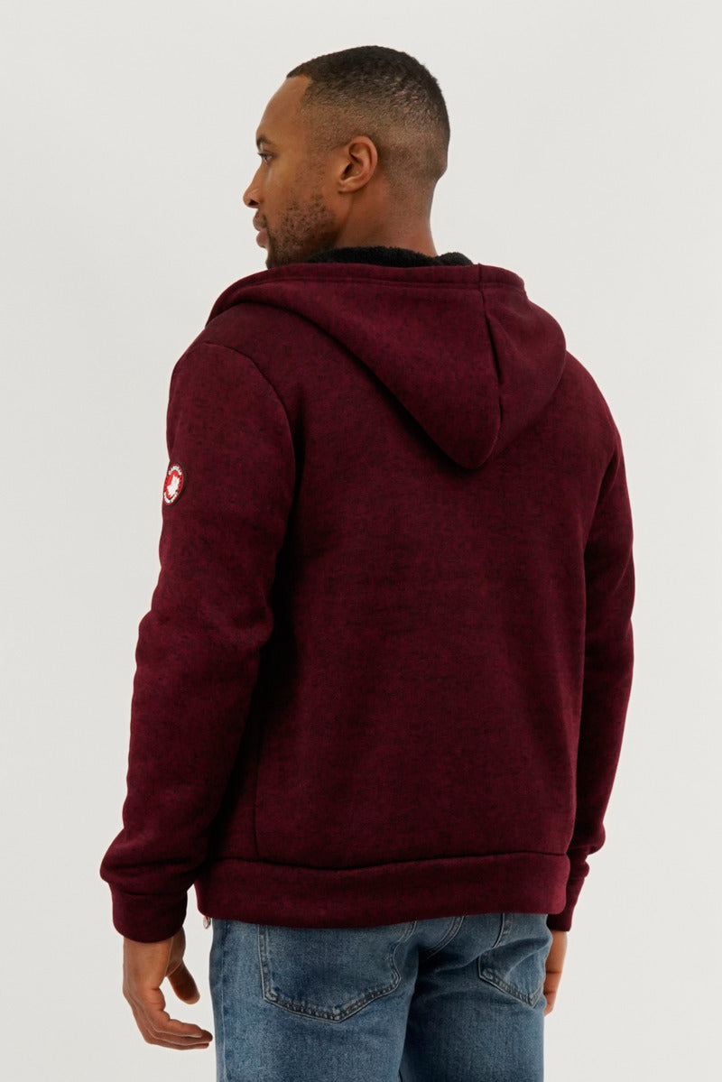 Canada Weather Gear Sherpa Lined Lightweight Jacket - Burgundy - Mens Lightweight Jackets - International Clothiers