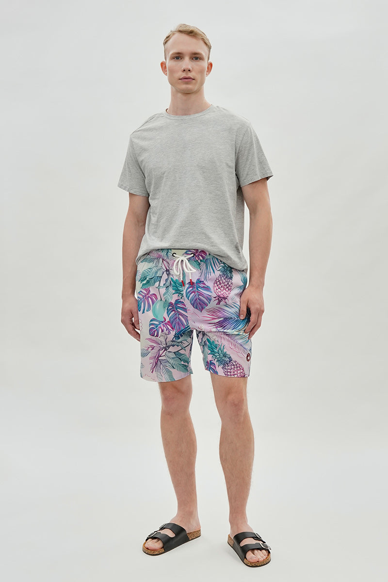 Canada Weather Gear Leaf Print Swim Shorts - Purple - Mens Shorts & Capris - International Clothiers