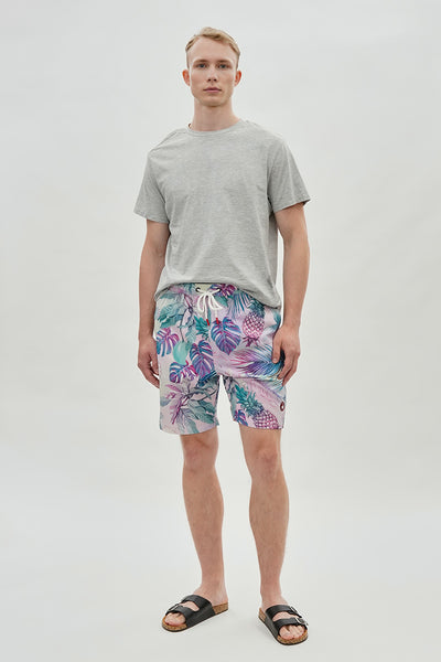 Canada Weather Gear Leaf Print Swim Shorts - Purple - Mens Shorts & Capris - International Clothiers