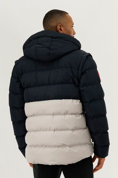 Canada Weather Gear Colour Block Zip Off Sleeve Bomber Jacket - Navy - Mens Bomber Jackets - International Clothiers