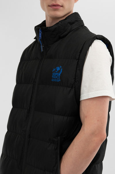 Super Triple Goose Zip Off Sleeve Bomber Jacket - Blue - Mens Bomber Jackets - International Clothiers