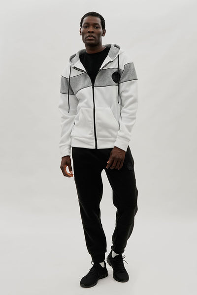 Super Triple Goose Colour Block Zip Up Hoodie - White - Mens Hoodies & Sweatshirts - International Clothiers