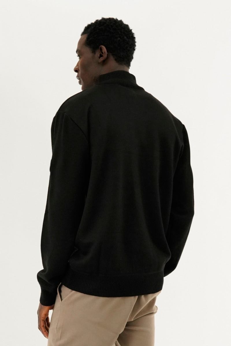 Canada Weather Gear Button Up Colour Block Pullover Sweater - Grey - Mens Pullover Sweaters - International Clothiers