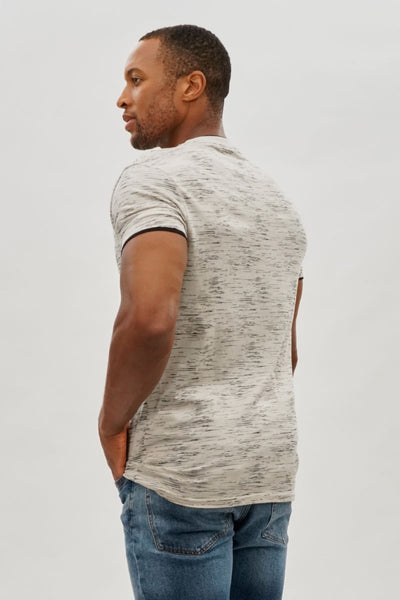 Canada Weather Gear Vintage Patterned V-Neck Tee - Stone - Mens Tees & Tank Tops - International Clothiers
