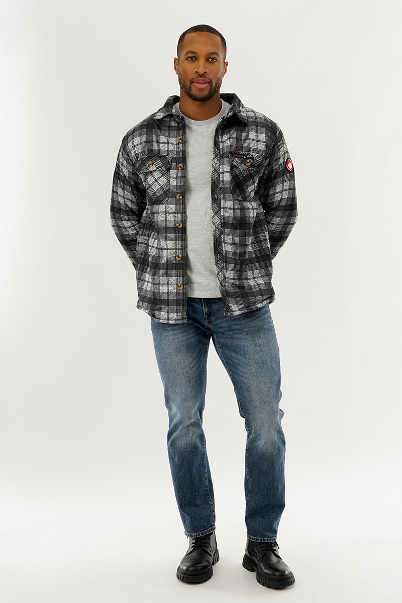 Canada Weather Gear Plaid Lightweight Jacket - Grey - Mens Lightweight Jackets - International Clothiers