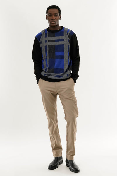 Canada Weather Gear Patterned Crewneck Pullover Sweater - Blue - Mens Pullover Sweaters - International Clothiers