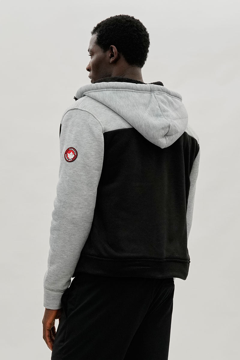 Canada Weather Gear Colour Block Sherpa Lined Lightweight Jacket - Grey - Mens Lightweight Jackets - International Clothiers