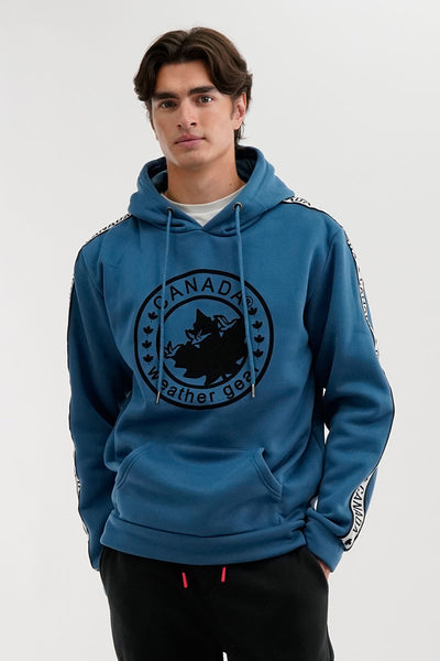 Canada Weather Gear Logo Tape Fleece Hoodie - Teal - Mens Hoodies & Sweatshirts - International Clothiers