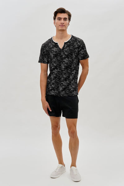 Canada Weather Gear Vintage Short Sleeve Henley Tee - Black - Mens Tees & Tank Tops - International Clothiers