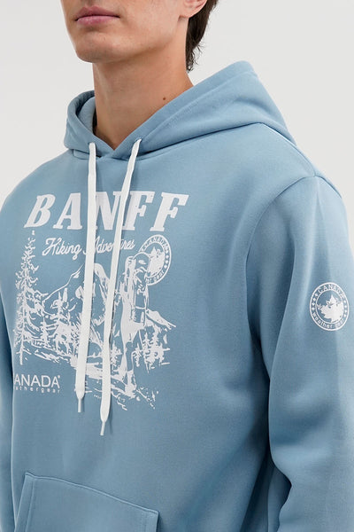 Canada Weather Gear Banff Print Hoodie - Blue - Mens Hoodies & Sweatshirts - International Clothiers