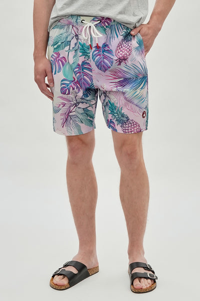 Canada Weather Gear Leaf Print Swim Shorts - Purple - Mens Shorts & Capris - International Clothiers