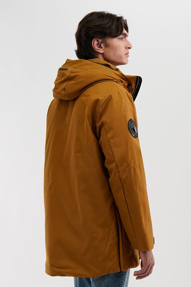 Canada Weather Gear Faux Fur Lined Hood Parka Jacket - Camel - Mens Parka Jackets - International Clothiers