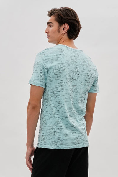Canada Weather Gear Vintage Short Sleeve Henley Tee - Aqua - Mens Tees & Tank Tops - International Clothiers
