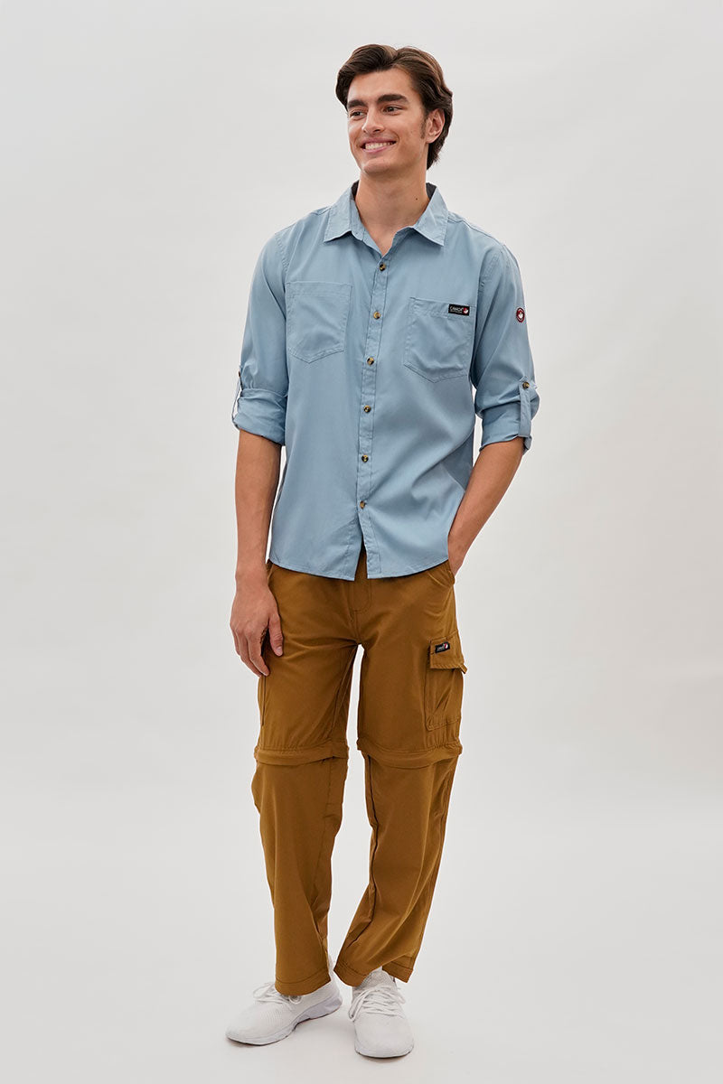 Canada Weather Gear Utility Ripstop Casual Shirt - Blue - Mens Casual Shirts - International Clothiers