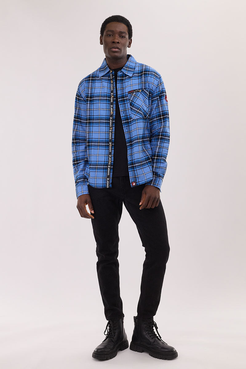 Canada Weather Gear Flannel Button Up Casual Shirt - Blue - Mens Casual Shirts - International Clothiers