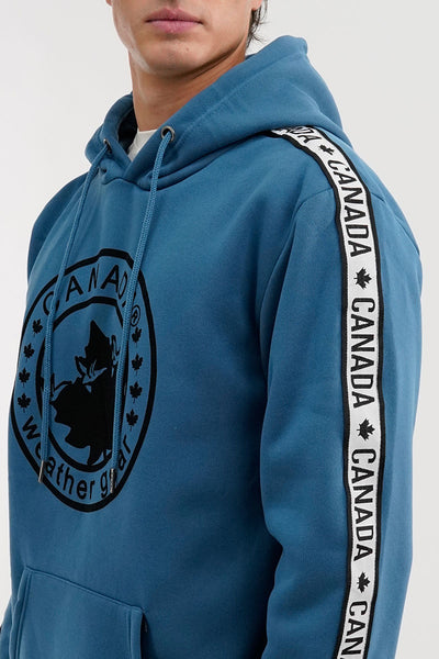 Canada Weather Gear Logo Tape Fleece Hoodie - Teal - Mens Hoodies & Sweatshirts - International Clothiers