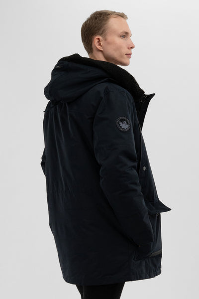 Canada Weather Gear Sherpa Lined Hood Parka Jacket - Navy - Mens Parka Jackets - International Clothiers