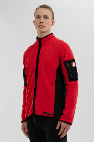 Canada Weather Gear Zip Up Utility Pocket Lightweight Jacket - Red - Mens Lightweight Jackets - International Clothiers