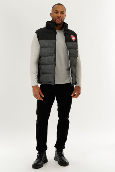 Canada Weather Gear Colour Block Puffer Vest - Grey - Mens Vests - International Clothiers