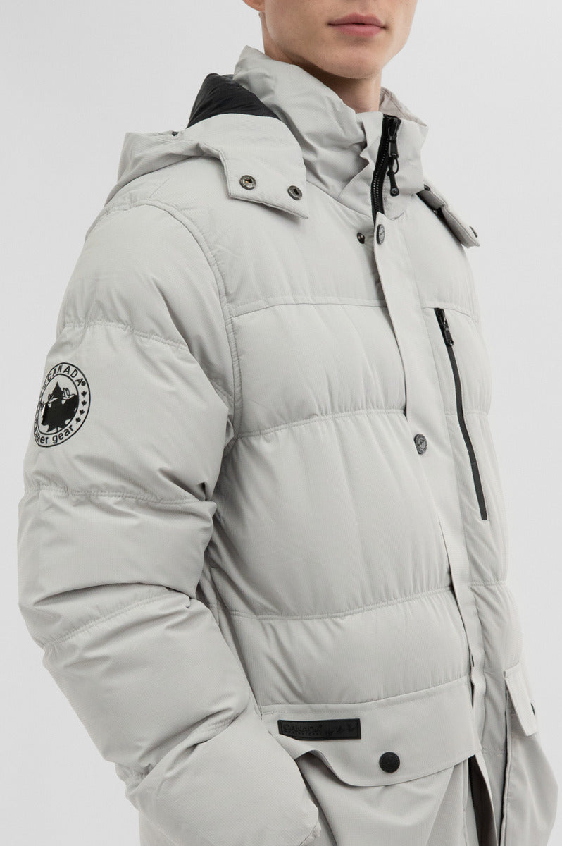 Canada Weather Gear Puffer Parka Jacket - White - Mens Parka Jackets - International Clothiers