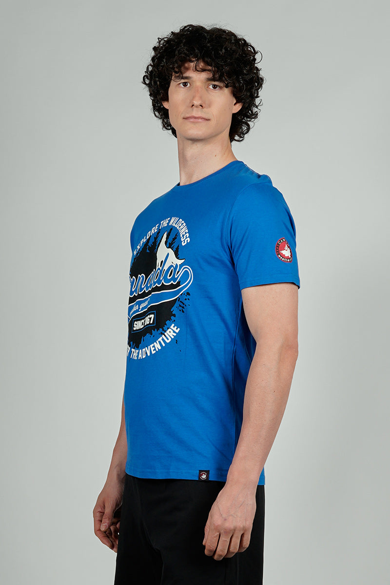 Canada Weather Gear Discover The Adventure Print Tee - Blue