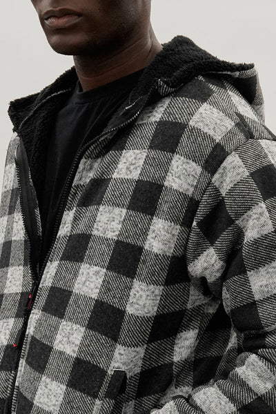 Canada Weather Gear Hooded Sherpa Lined Lightweight Jacket - Black - Mens Lightweight Jackets - International Clothiers