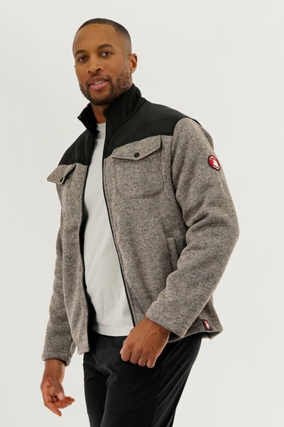 Canada Weather Gear Sherpa Lined Fleece Lightweight Jacket - Taupe - Mens Lightweight Jackets - International Clothiers
