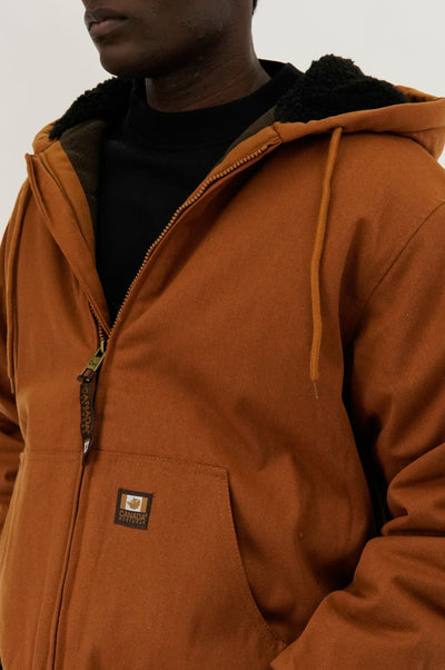 Canada Work Gear Sherpa Lined Bomber Jacket - Caramel - Mens Bomber Jackets - International Clothiers