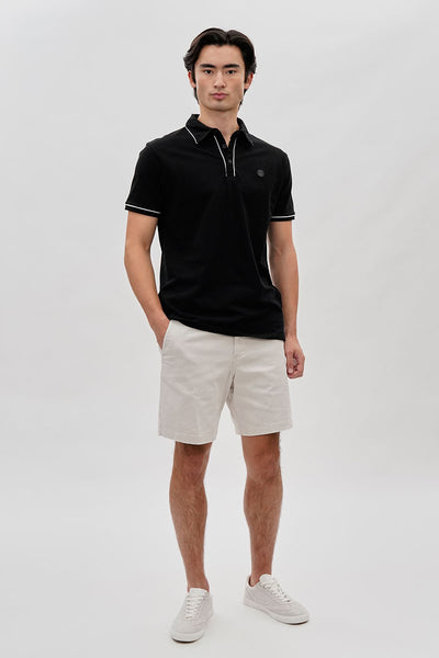Canada Weather Gear Travel Collection Piping Detail Polo Shirt - Black - Mens Polo Shirts - International Clothiers