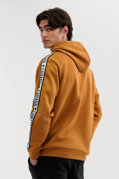 Canada Weather Gear Logo Tape Fleece Hoodie - Camel - Mens Hoodies & Sweatshirts - International Clothiers