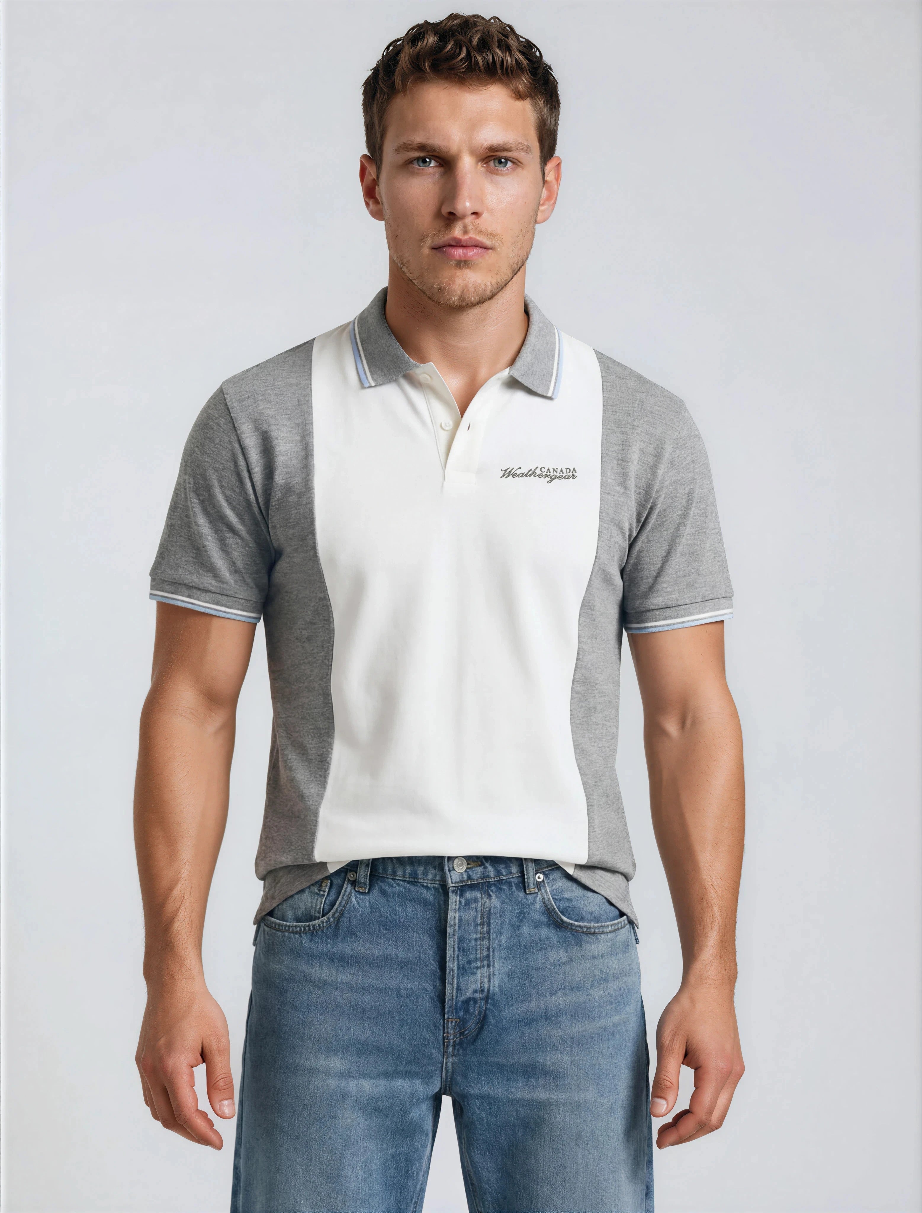 Classic Contrast Polo - Grey
