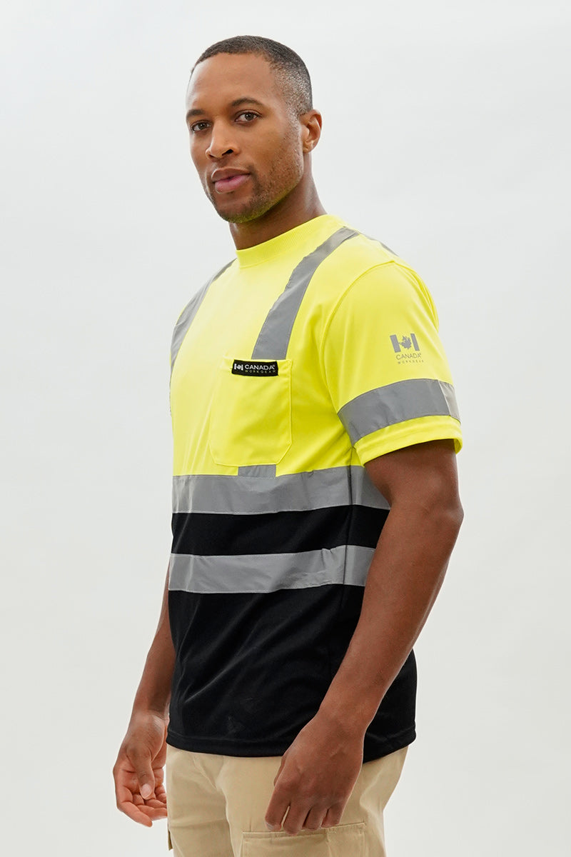 Canada Work Gear Hi-Vis Short Sleeve Tee - Yellow - Mens Tees & Tank Tops - International Clothiers