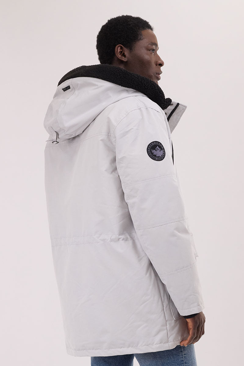 Canada Weather Gear Sherpa Lined Hood Parka Jacket - White - Mens Parka Jackets - International Clothiers