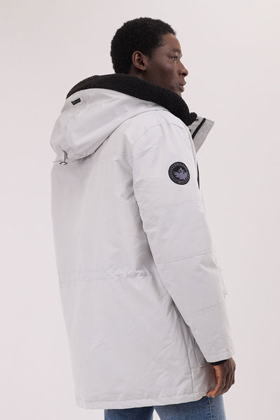 Canada Weather Gear Sherpa Lined Hood Parka Jacket - White - Mens Parka Jackets - International Clothiers
