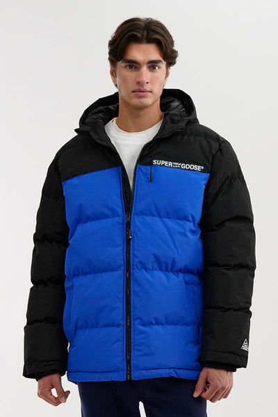 Super Triple Goose Colour Block Bomber Jacket - Blue - Mens Bomber Jackets - International Clothiers