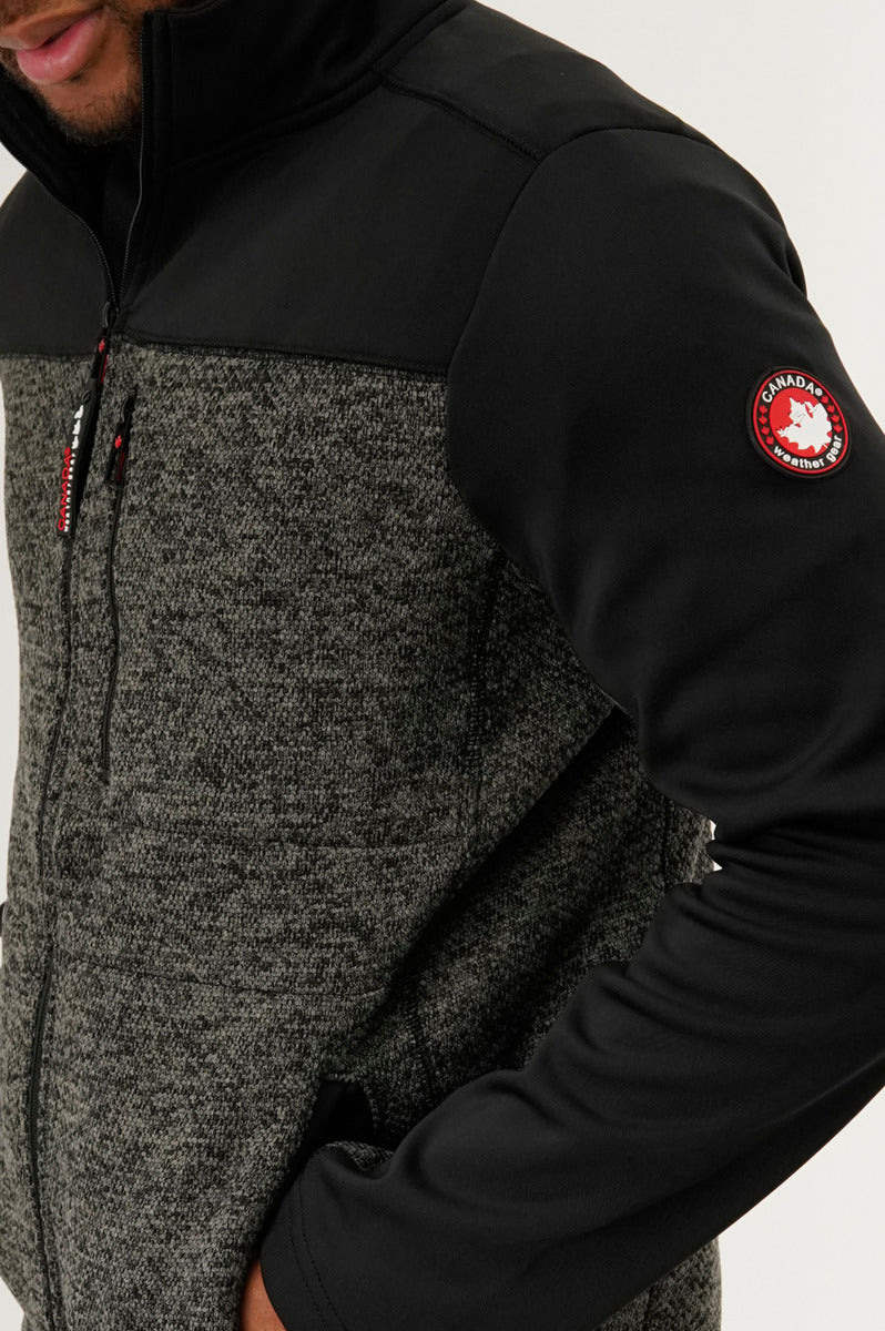 Canada Weather Gear Fleece Lightweight Jacket - Black - Mens Lightweight Jackets - International Clothiers