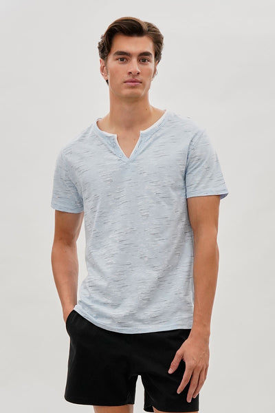Canada Weather Gear Vintage Short Sleeve Henley Tee - Blue - Mens Tees & Tank Tops - International Clothiers