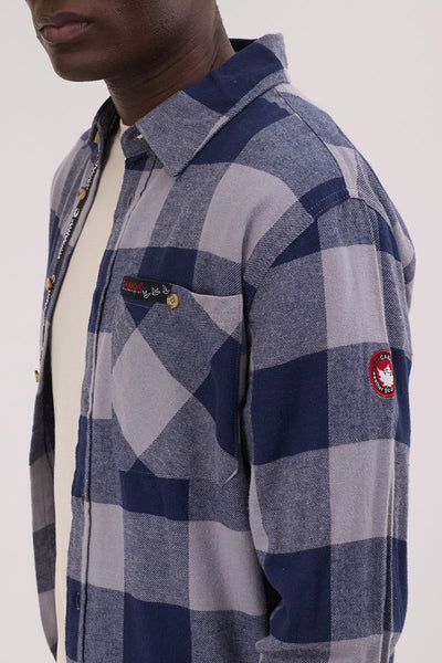 Canada Weather Gear Flannel Button Up Casual Shirt - Navy - Mens Casual Shirts - International Clothiers