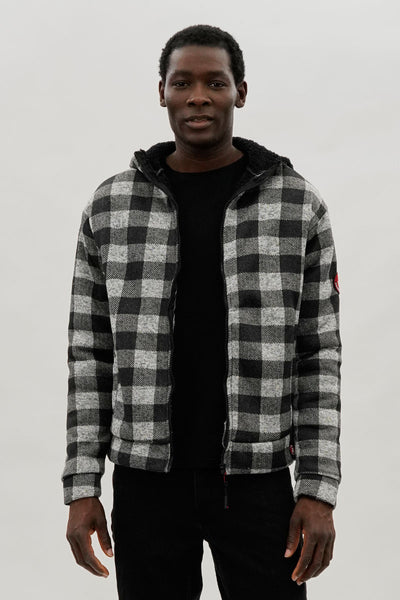 Canada Weather Gear Hooded Sherpa Lined Lightweight Jacket - Black - Mens Lightweight Jackets - International Clothiers