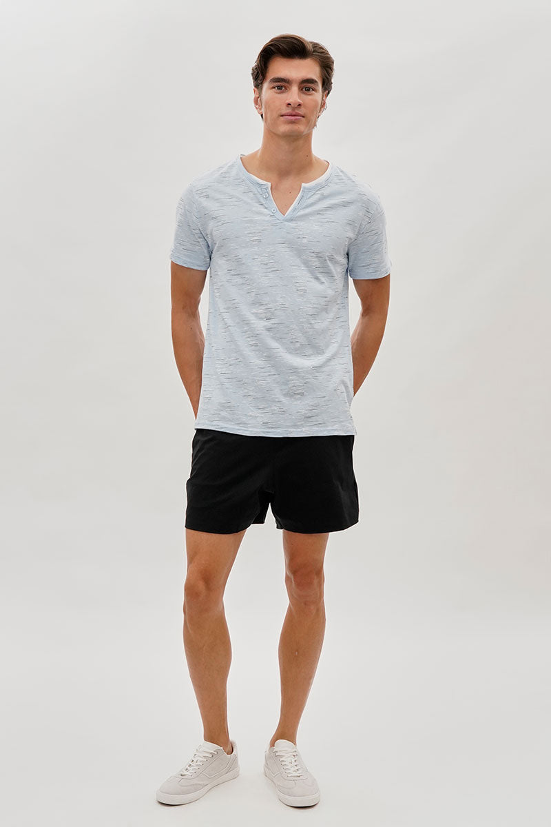 Canada Weather Gear Vintage Short Sleeve Henley Tee - Blue - Mens Tees & Tank Tops - International Clothiers