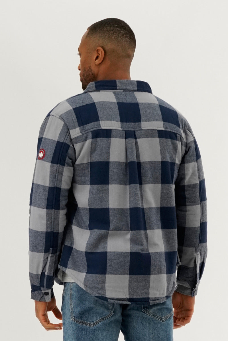 Canada Weather Gear Plaid Plush Lined Lightweight Jacket - Navy - Mens Lightweight Jackets - International Clothiers