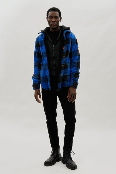 Canada Weather Gear Plaid Sherpa Lined Lightweight Jacket - Blue - Mens Lightweight Jackets - International Clothiers