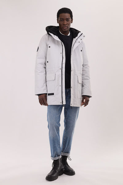 Canada Weather Gear Sherpa Lined Hood Parka Jacket - White - Mens Parka Jackets - International Clothiers