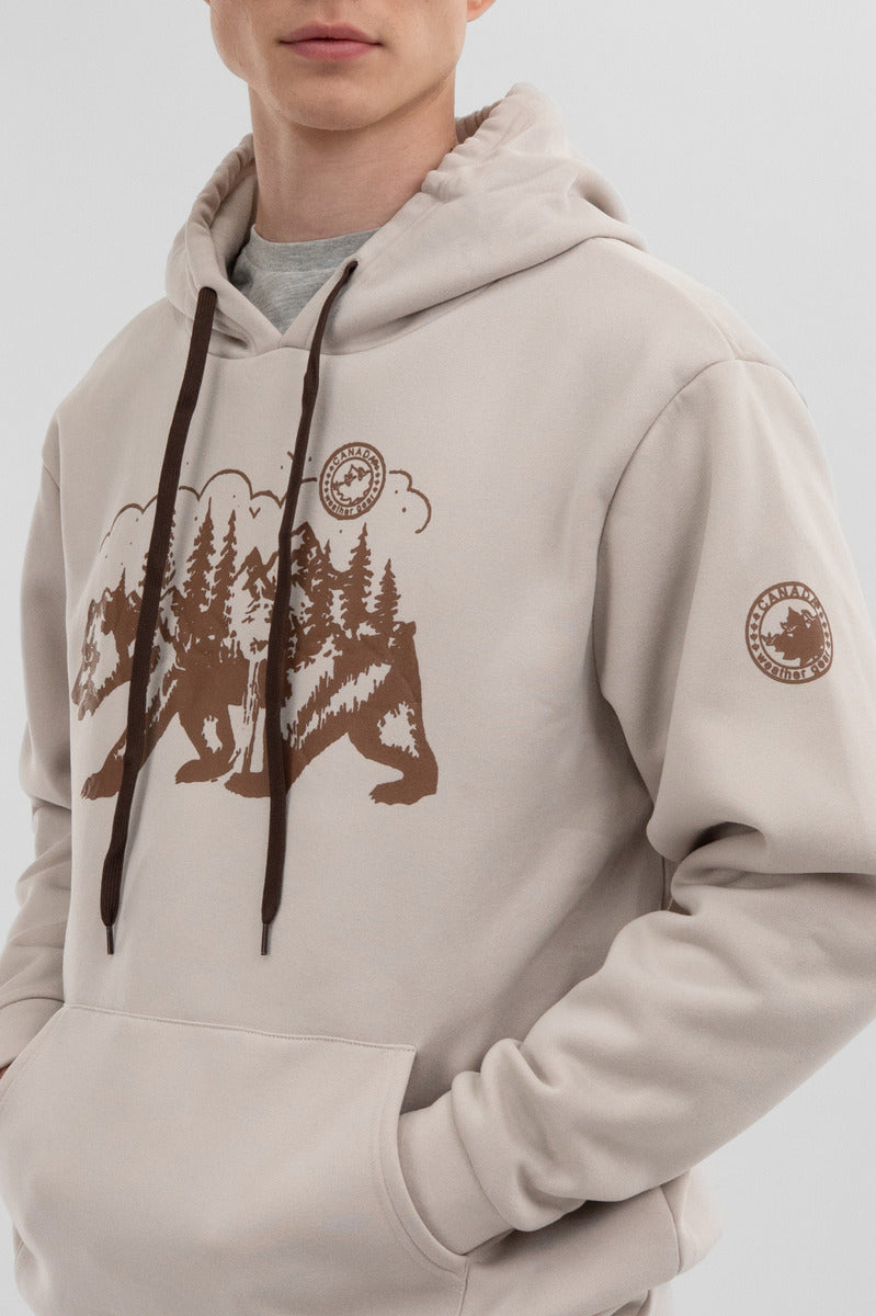 Canada Weather Gear Forest Print Hoodie - Cream - Mens Hoodies & Sweatshirts - International Clothiers
