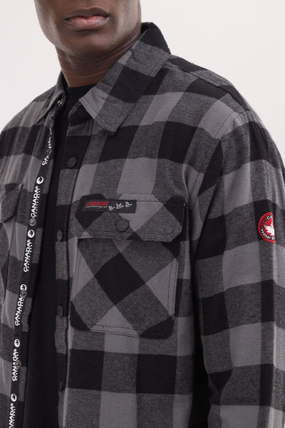 Canada Weather Gear Plaid Button Up Casual Shirt - Black - Mens Casual Shirts - International Clothiers