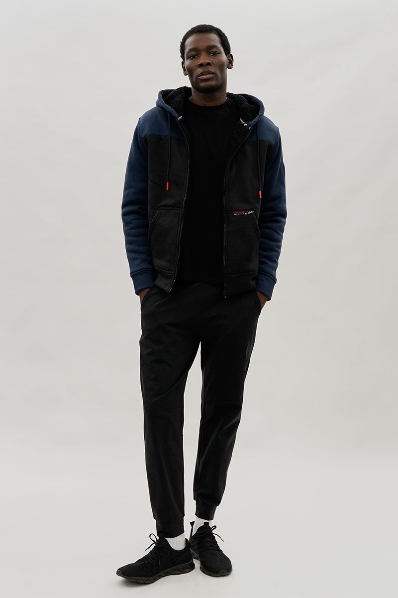 Canada Weather Gear Colour Block Sherpa Lined Lightweight Jacket - Navy - Mens Lightweight Jackets - International Clothiers