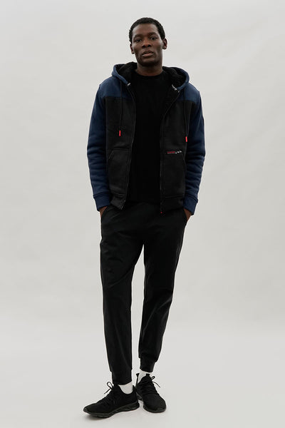 Canada Weather Gear Colour Block Sherpa Lined Lightweight Jacket - Navy - Mens Lightweight Jackets - International Clothiers