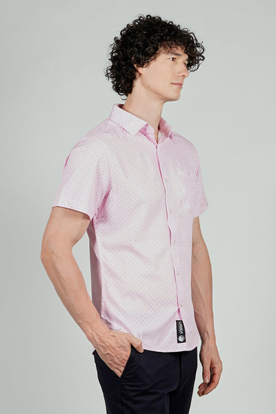 Canada Weather Gear Travel Collection Patterned Button Up Casual Shirt - Blush