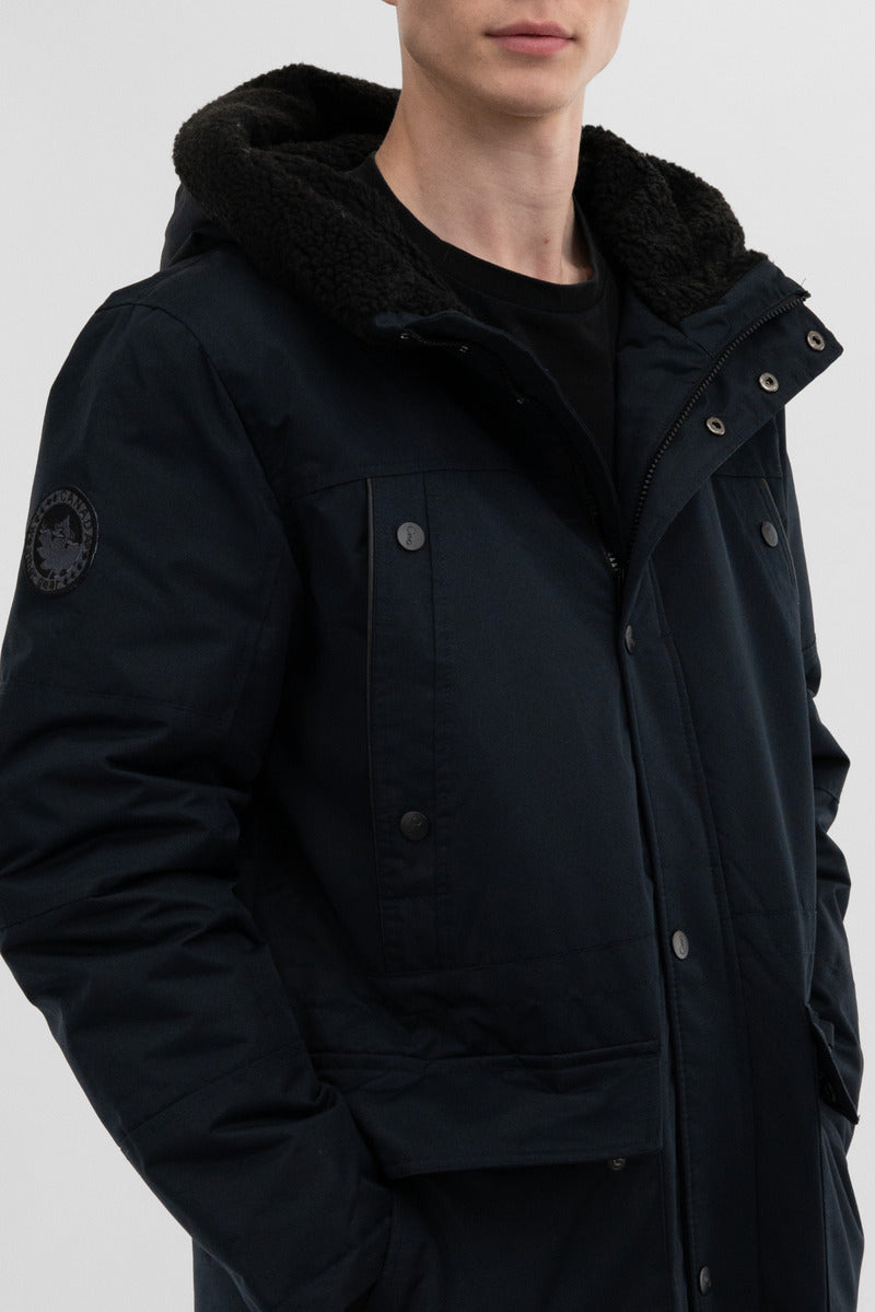 Canada Weather Gear Sherpa Lined Hood Parka Jacket - Navy - Mens Parka Jackets - International Clothiers
